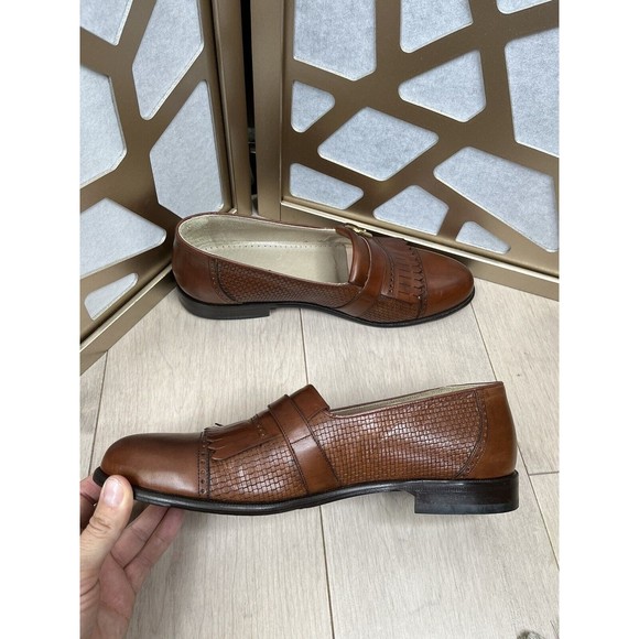 Florsheim Barletta Kilted Leather Slip On Loafers Shoes Men Sz 10.5 D Brown - Picture 6 of 9